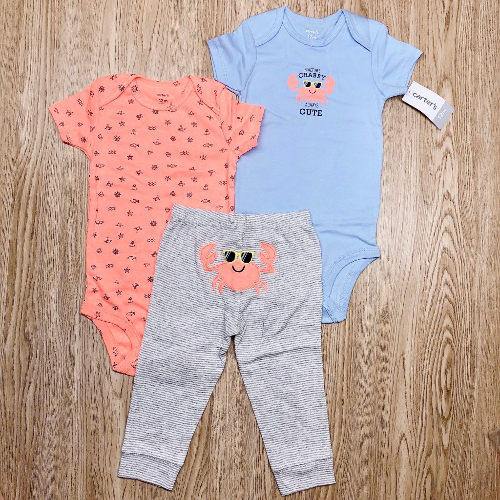 Set 3 bodysuit kèm quần