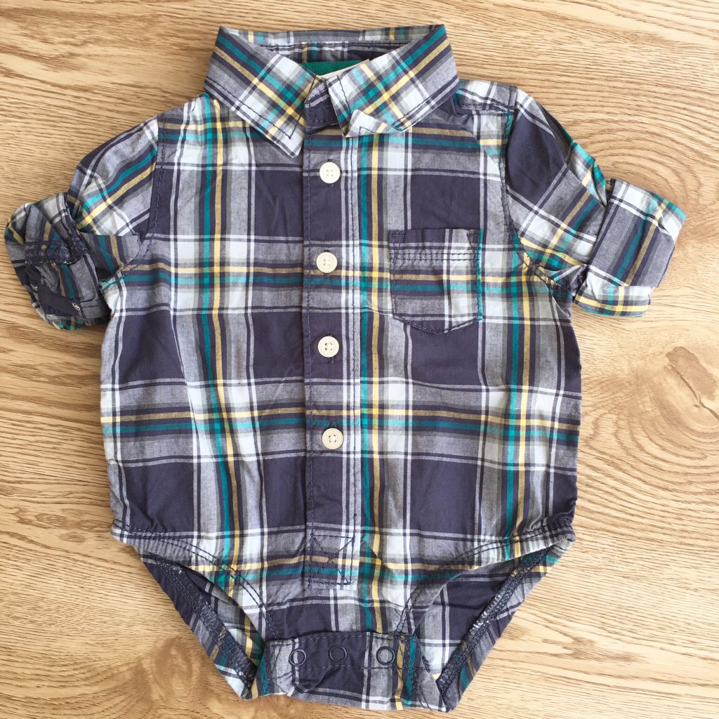 Bodysuit sơ mi tay dài sọc