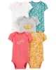 Set 5 bodysuit tay ngắn hoạ tiết hoa daisy 1N690110 Carter's