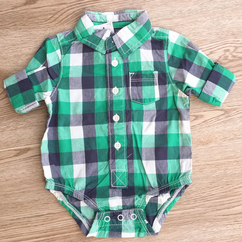 Bodysuit sơ mi tay dài sọc