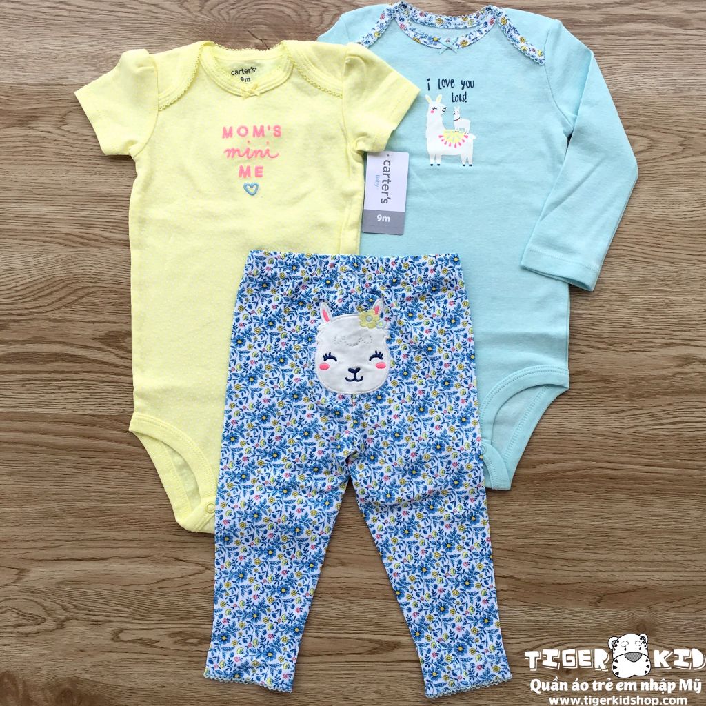 Set 3 bodysuit kèm quần