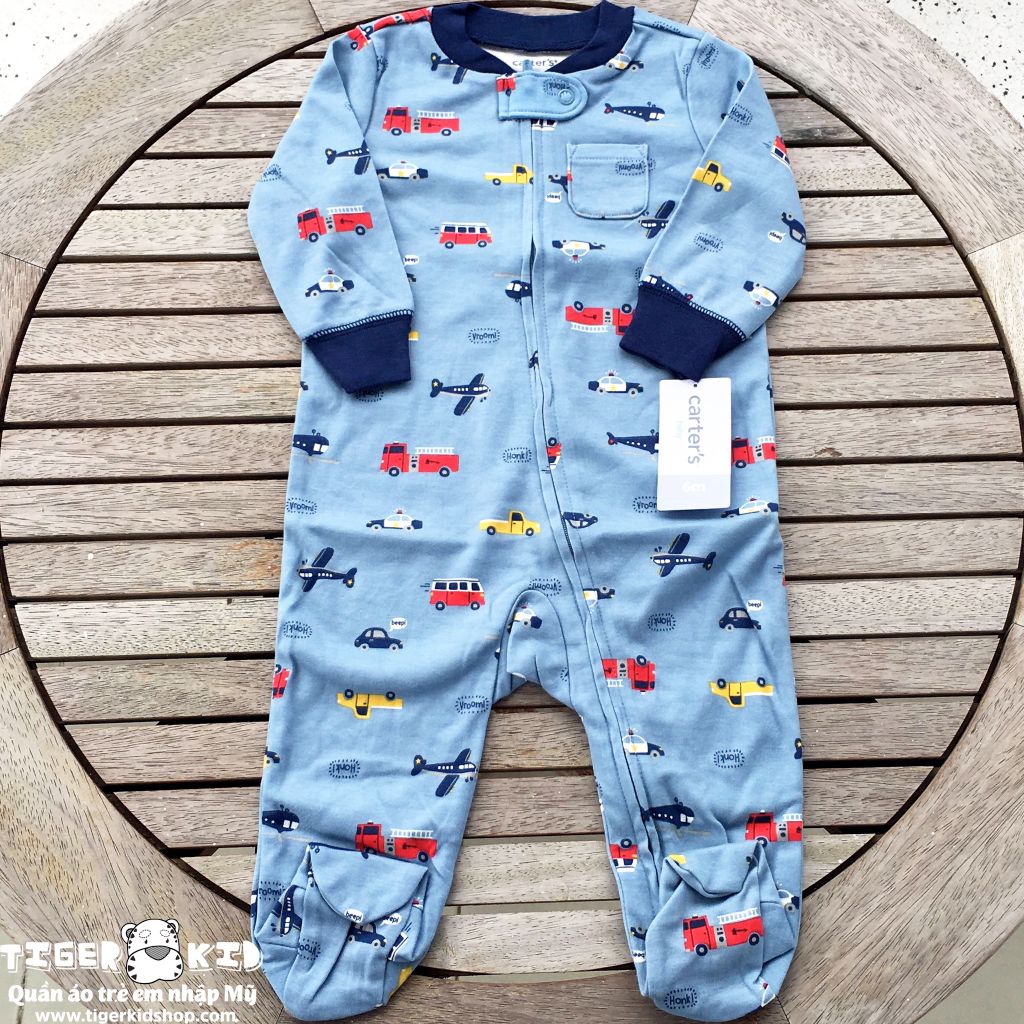 Sleepsuit cotton khoá kéo