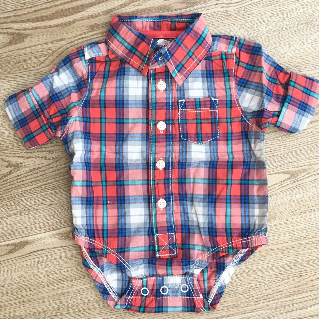 Bodysuit sơ mi tay dài sọc