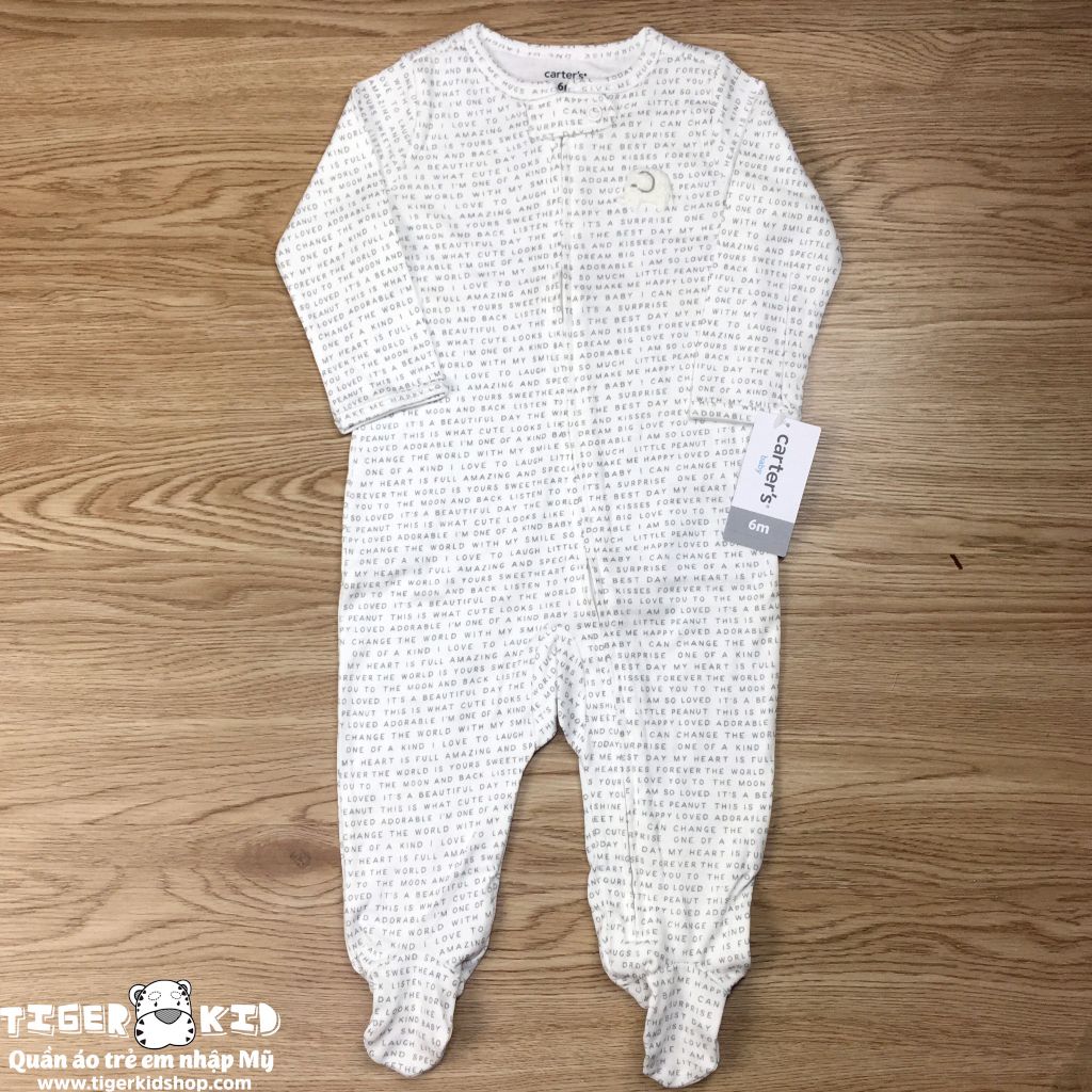 Sleepsuit cotton khoá kéo
