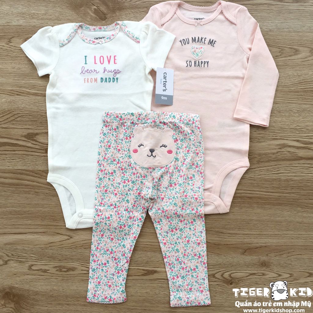 Set 3 bodysuit kèm quần