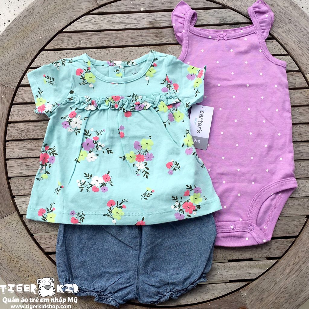 Set 3 món bodysuit kèm quần short