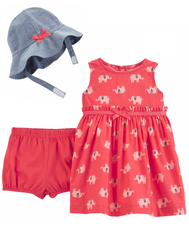 Set 3 món đầm kèm quần và nón