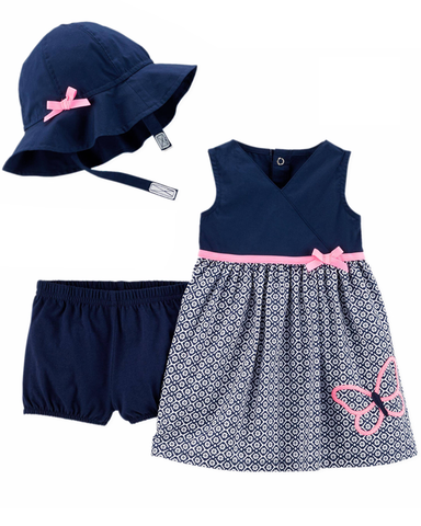 Set 3 món đầm kèm quần và nón