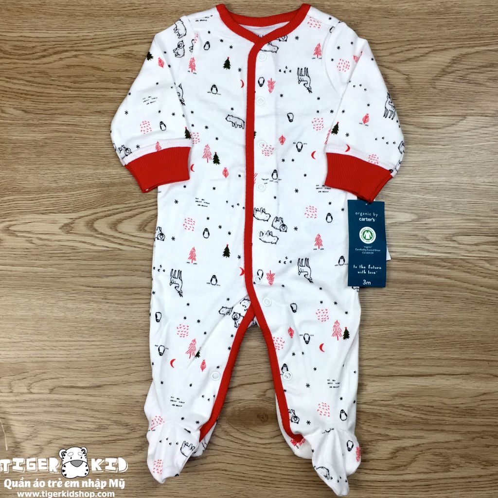 Sleepsuit cotton organic cài nút