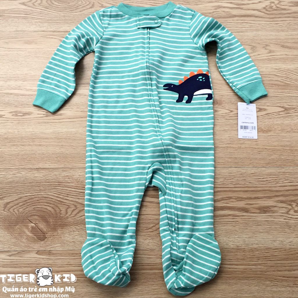 Sleepsuit cotton khoá kéo