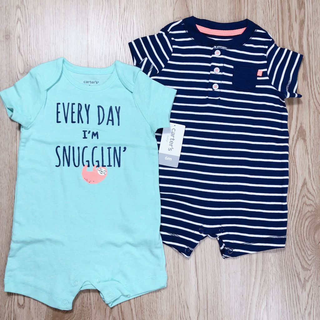 Set 2 romper áo liền quần cotton