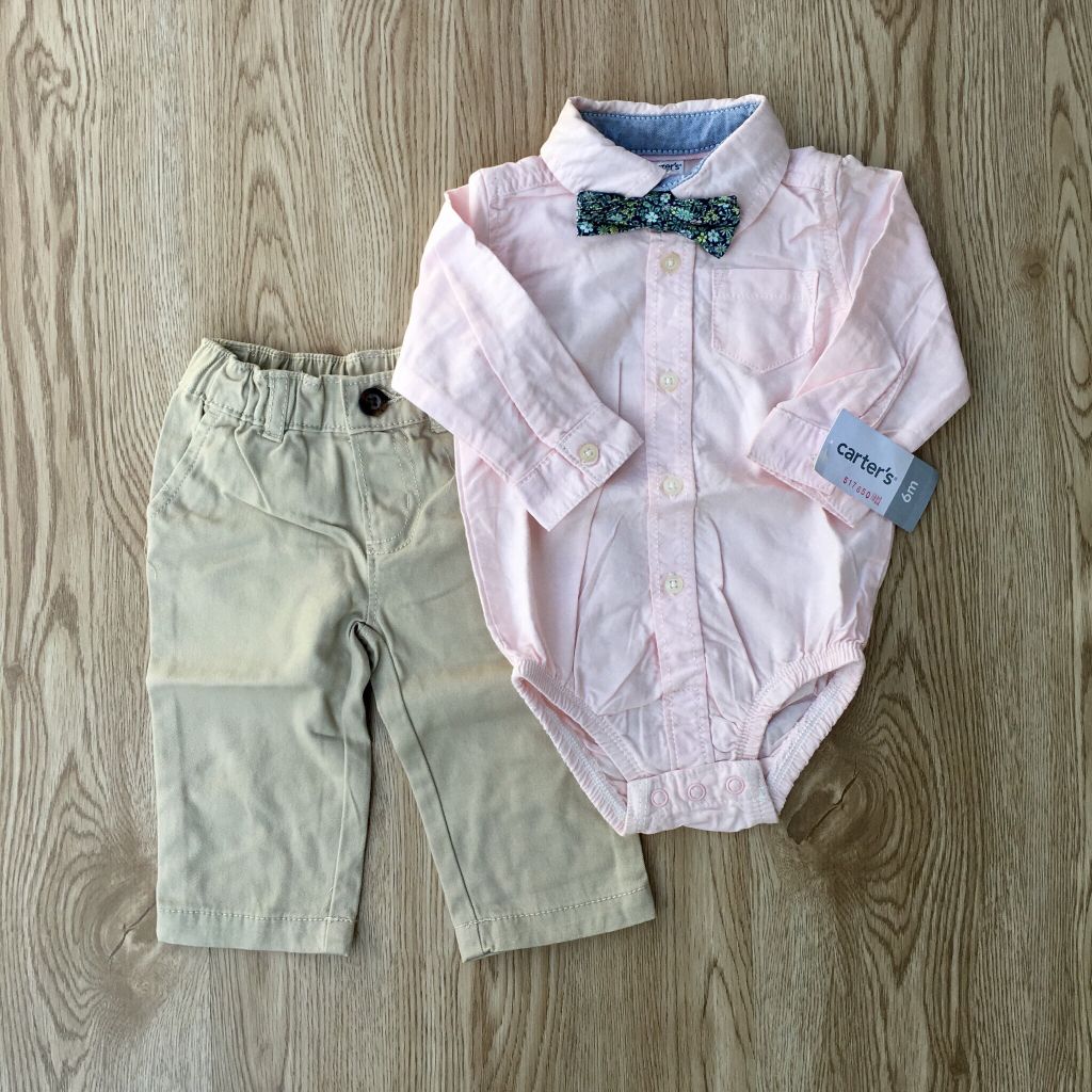 Set 3 bodysuit sơ mi kèm quần