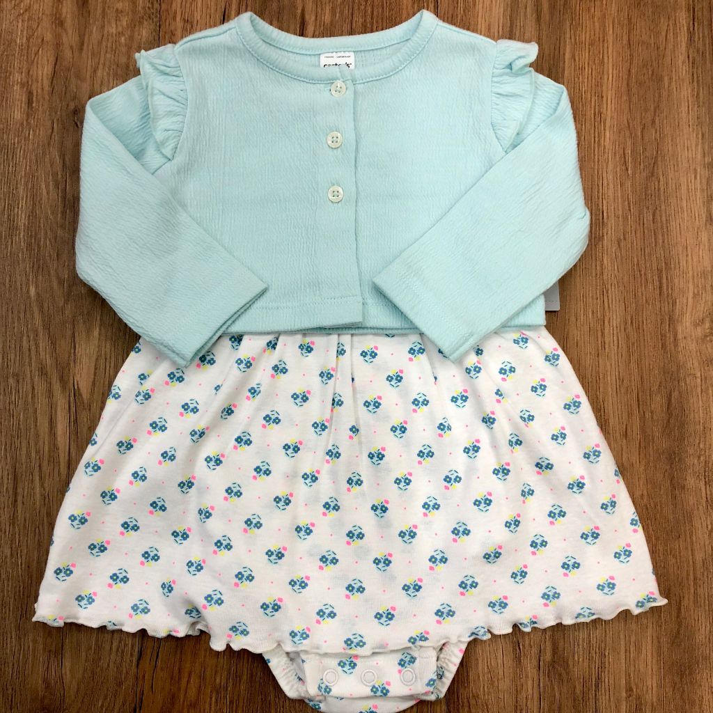 Set 2 món bodysuit đầm kèm áo khoác