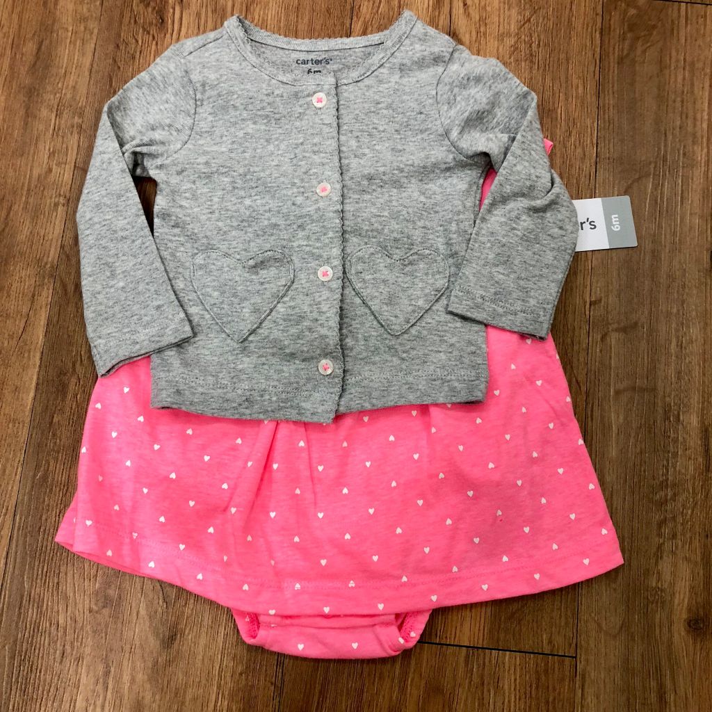 Set 2 món bodysuit đầm kèm áo khoác