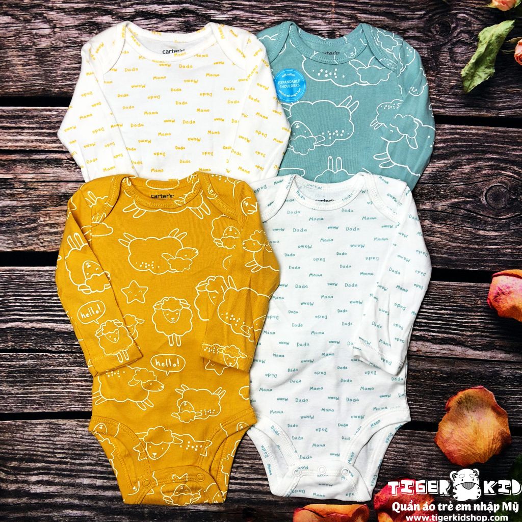 Set 4 bodysuit tay dài