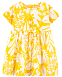 Đầm bé gái cotton vàng hoạ tiết hoa kèm quần chíp thumbnail_1