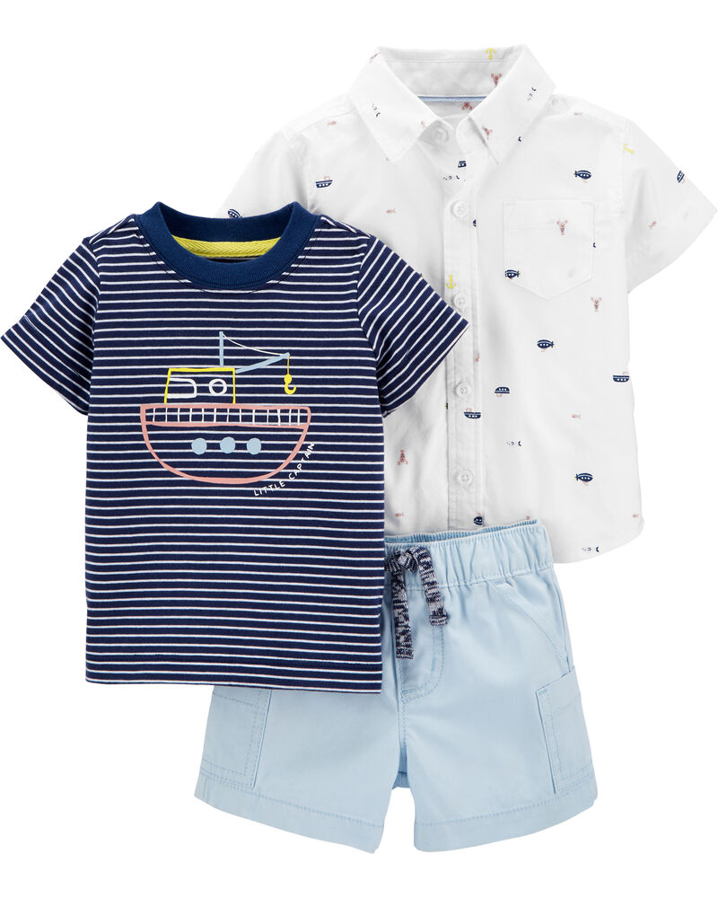 Set 3 món áo kèm quần short 1H431310 Carter's
