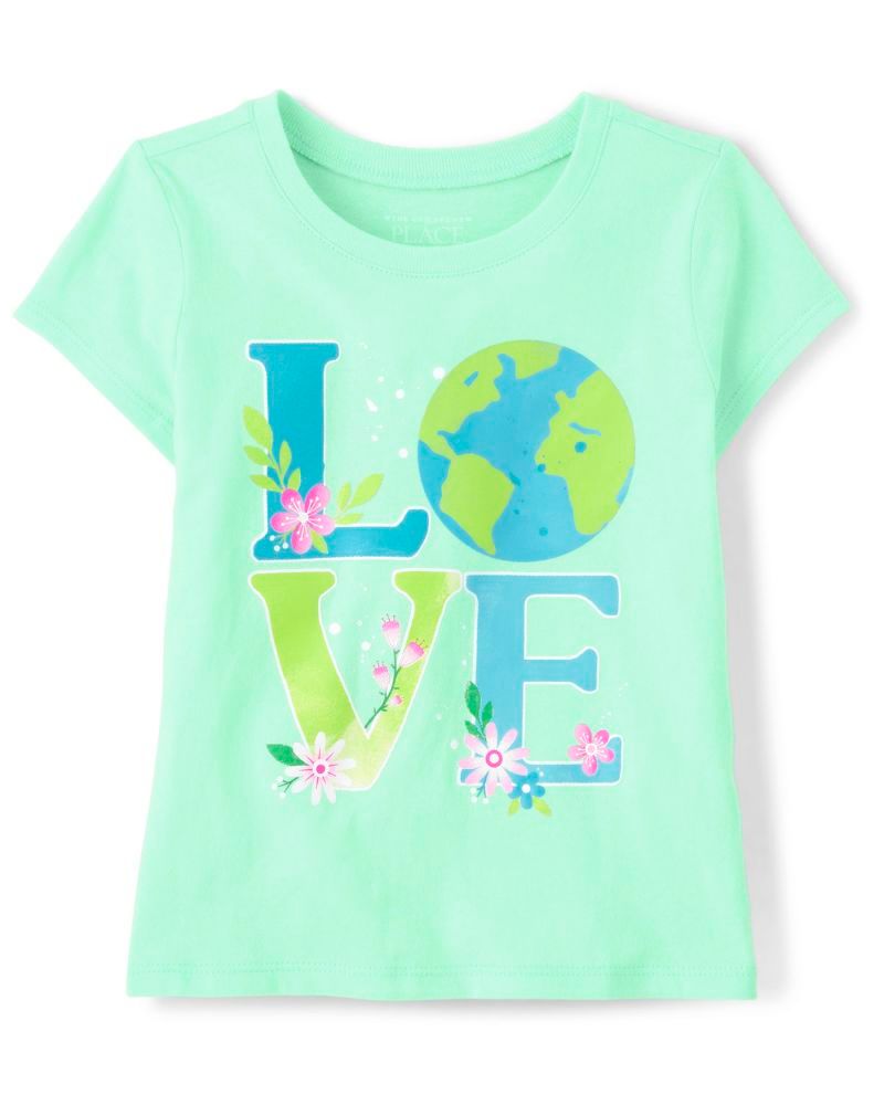 Áo thun tay ngắn xanh LOVE bé gái 3037080_32FI Children's Place