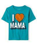 Áo thun tay ngắn xanh Love Mama thumbnail_1