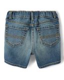 Quần short jean lưng thun wash xanh thumbnail_2