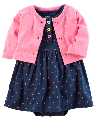 Set 2 món bodysuit đầm kèm áo khoác