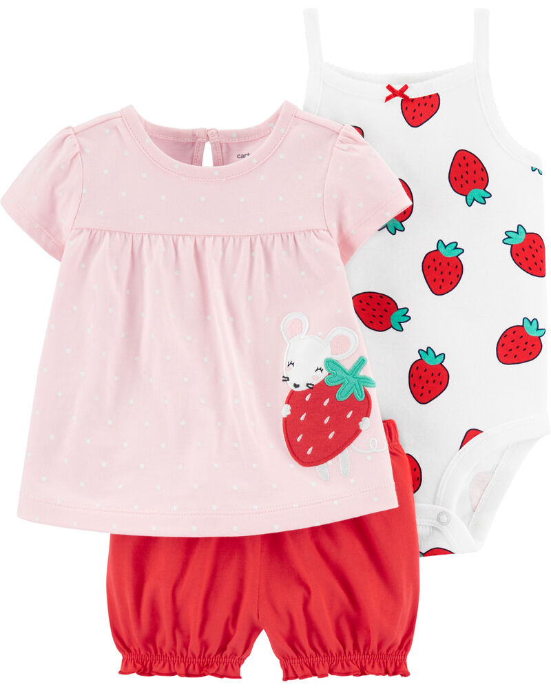 Set 3 món bodysuit kèm quần short 1H354610 Carter's