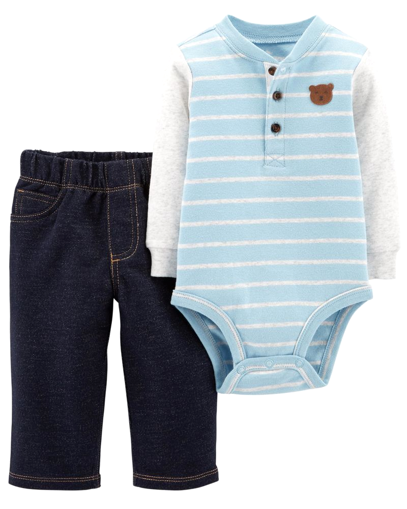 Set 2 món bodysuit kèm quần 121I556 Carter's