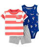 Set 3 món bodysuit kèm quần short 1H350210 Carter's