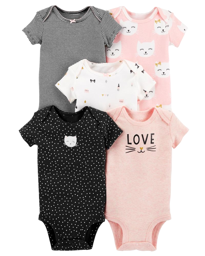 Set 5 bodysuit tay ngắn 126H440 Carter's