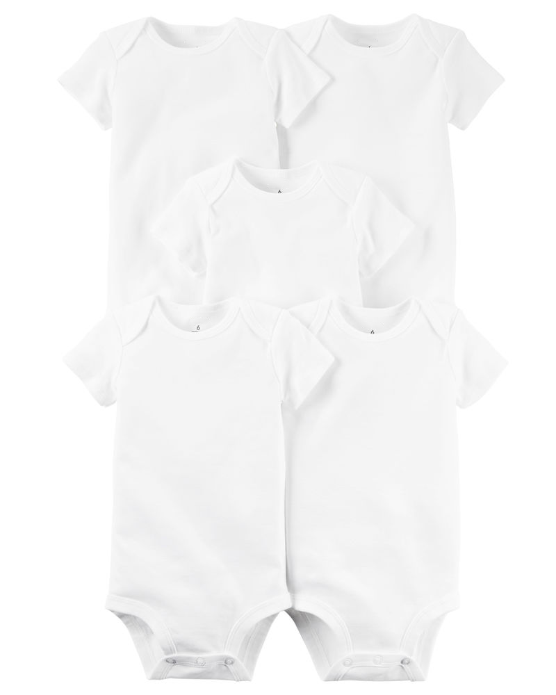 Set 5 bodysuit trắng tay ngắn 1L930610 Carter's
