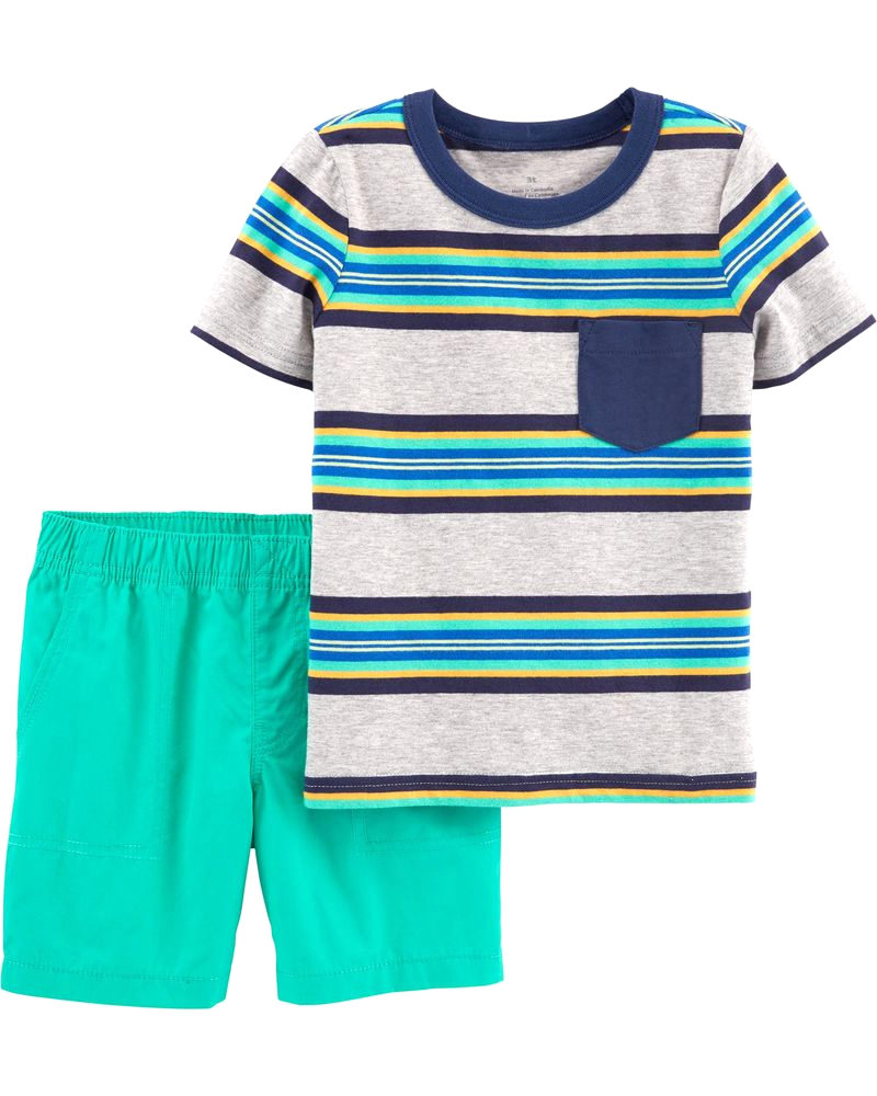 Set 2 món áo kèm quần short 229G927 Carter's