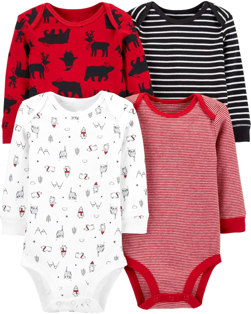 Set 4 bodysuit tay dài 18486310 Carter's