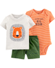 Set 3 món bodysuit kèm quần short 1H350910 Carter's