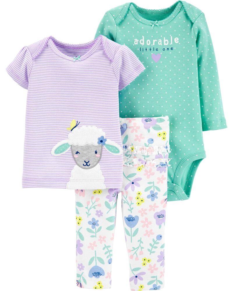 Set 3 món bodysuit kèm quần 1H364910 Carter's