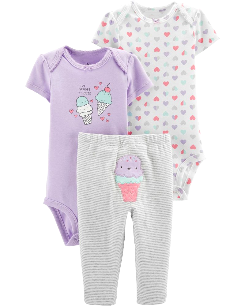 Set 3 bodysuit kèm quần 16627710 Carter's