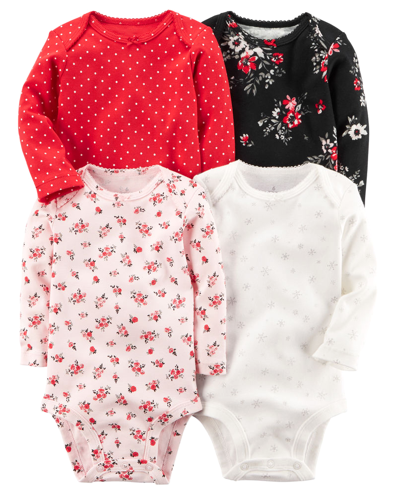 Set 4 bodysuit tay dài 126H028 Carter's
