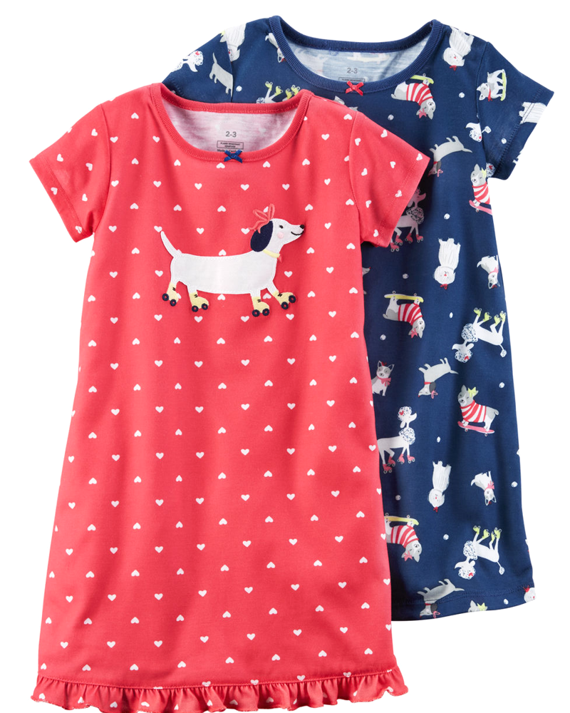 Set 2 đầm ngủ bé gái 373g079 Carter's