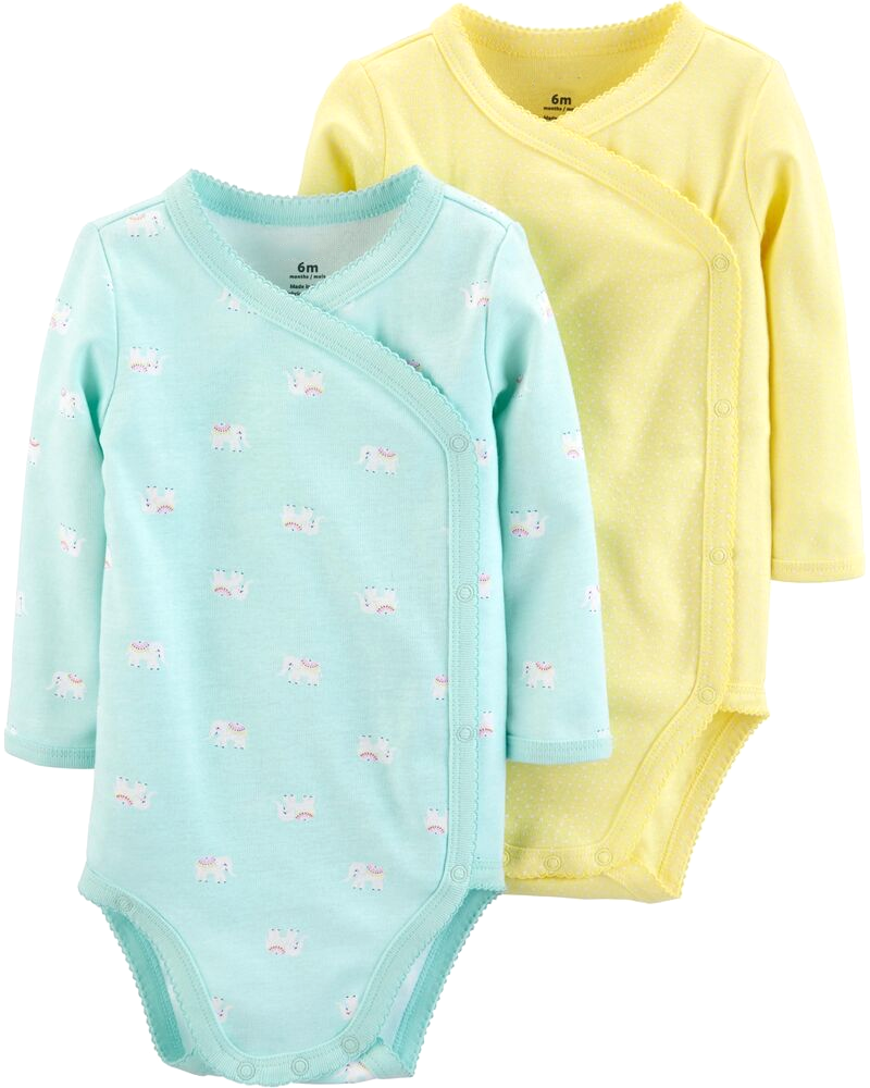 Set 2 bodysuit tay dài cài chéo 17630410 Carter's
