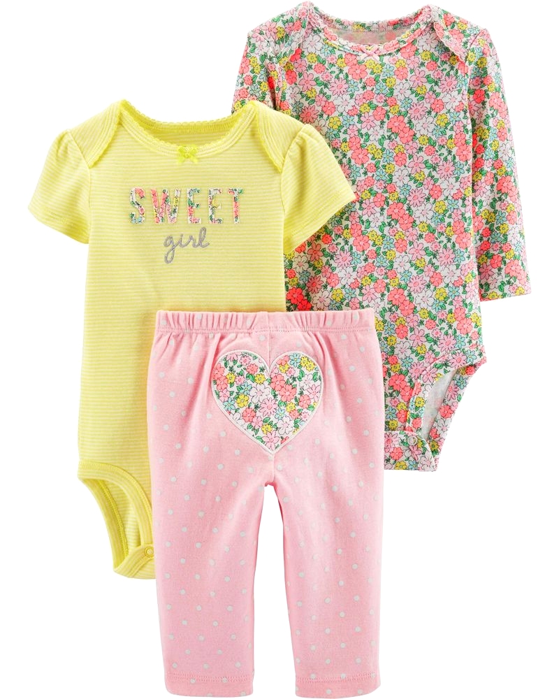 Set 3 bodysuit kèm quần 16627310 Carter's