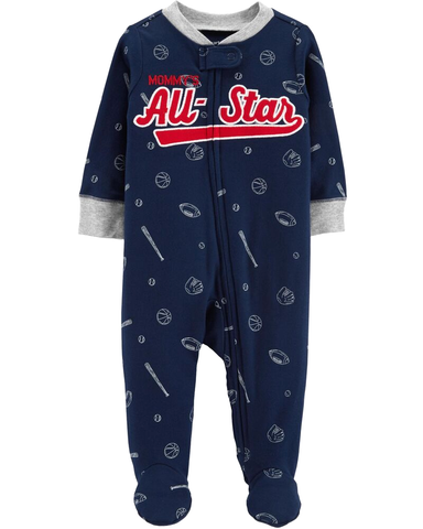 Sleepsuit cotton khoá kéo