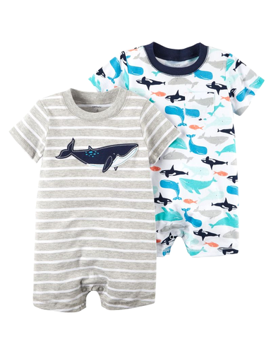 Set 2 romper áo liền quần cotton