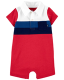 Romper cotton colorblock style tommy cổ polo thumbnail_1