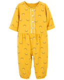 Jumpsuit cotton vàng hoạ tiết hoa thumbnail_1