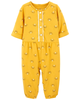 Jumpsuit cotton vàng hoạ tiết hoa 1M014110 Carter's