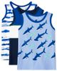 Set 3 áo thun sát nách hoạ tiết xanh loang cá mập 3031741_BQ Children's Place