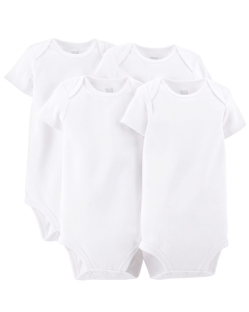 Set 4 bodysuit trắng tay ngắn 526h644 Carter's