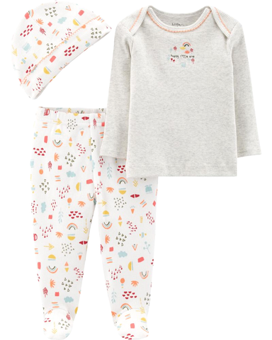 Set 3 món áo kèm quần cotton organic
