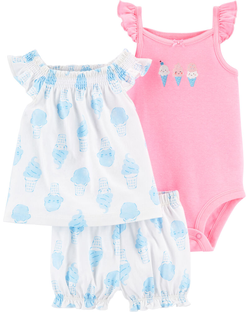 Set 3 món bodysuit kèm quần short 1H354710 Carter's