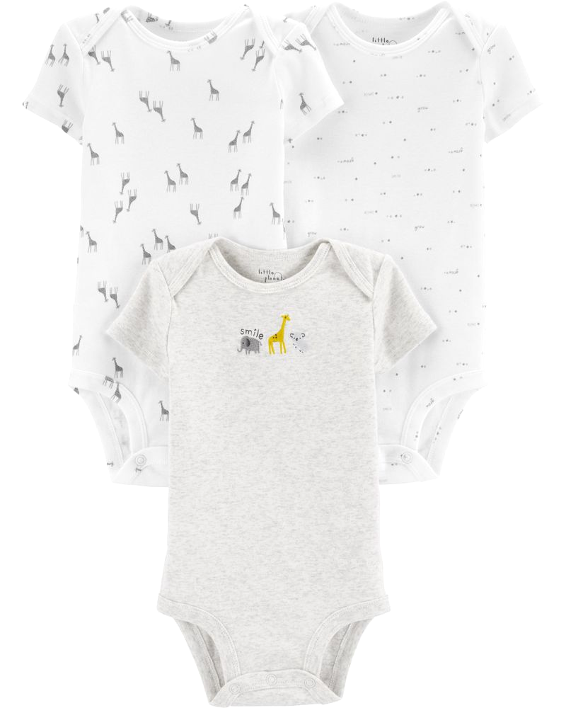 Set 3 bodysuit ngắn cotton organic 16411710 Carter's