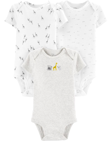 Set 3 bodysuit ngắn cotton organic